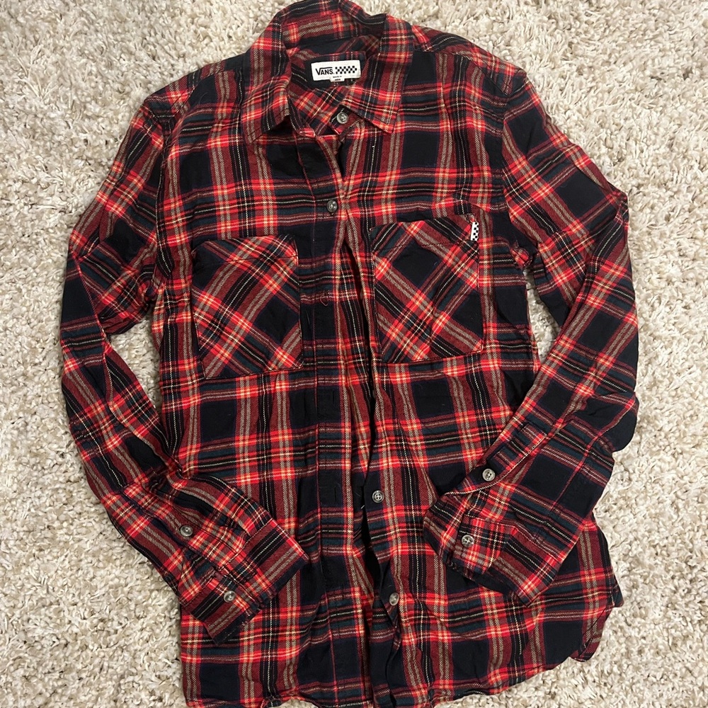 Vans Women’s Red and Black Flannel